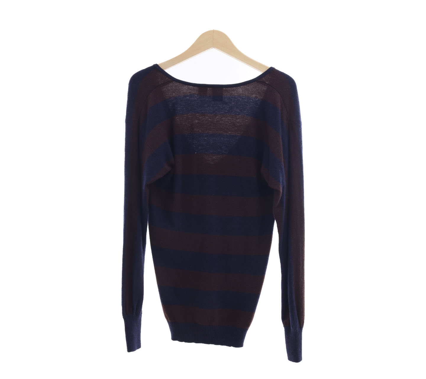 Barneys new york Brown & Navy Striped Sweater
