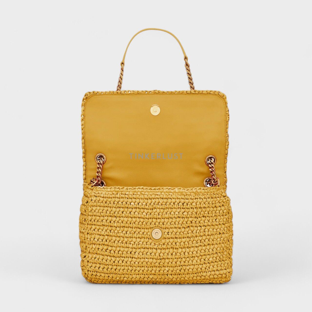 Saint Laurent Medium Monogram Niki in Yellow Raffia x Leather with Bronze Hardware Shoulder Bag 