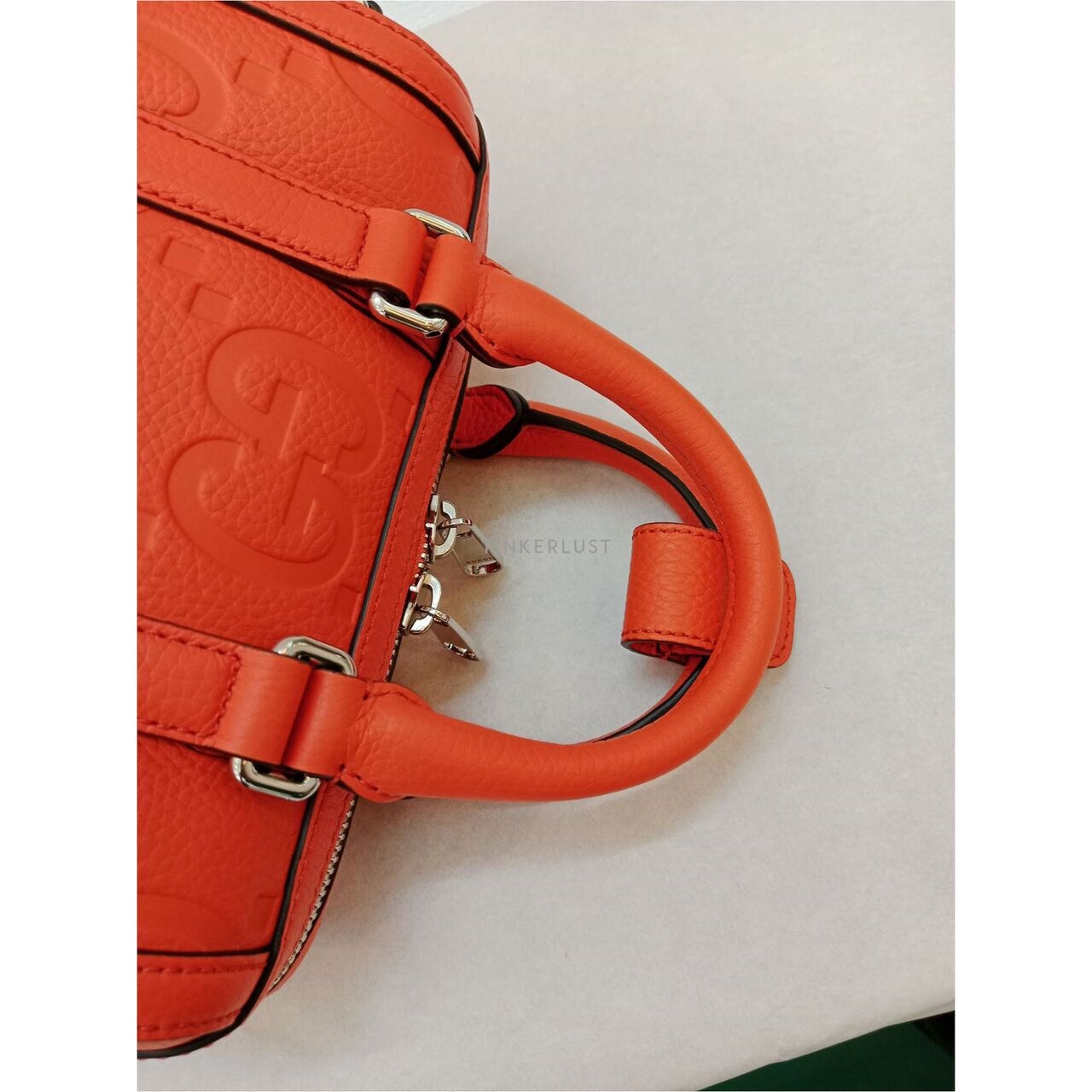 Gucci Jumbo GG Mini Duffle Bag Orange Calfskin Satchel