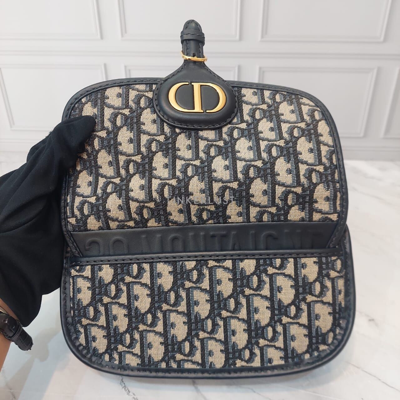 Christian Dior Bobby East West Oblique Navy GHW 2022 Sling Bag