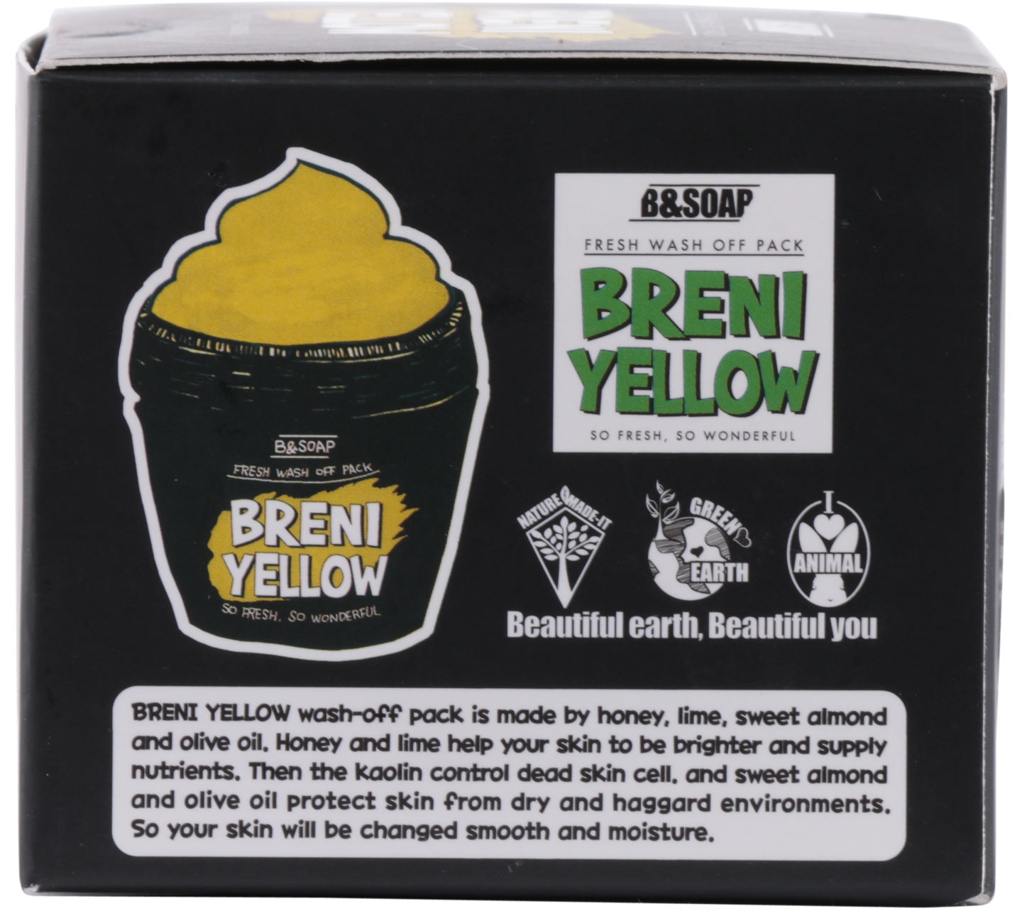 B&Soap Breni Yellow Fresh Wash Off Pack Faces