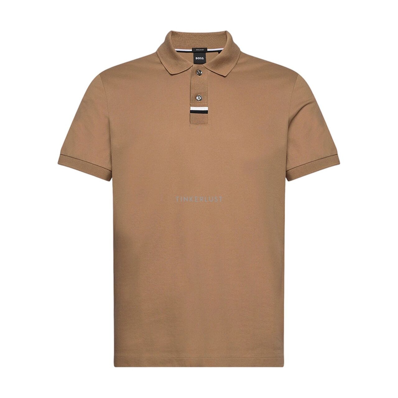 Hugo Boss Men Parlay 424 Polo Shirt in Beige Mercerised-Cotton