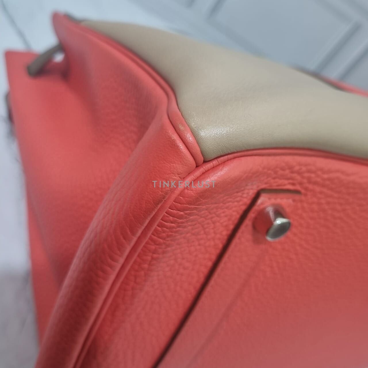 Hermes Birkin 35 Cascade in Argile, Etoupe and Rose Jaipur, Clemence and Swift PHW #P Handbag