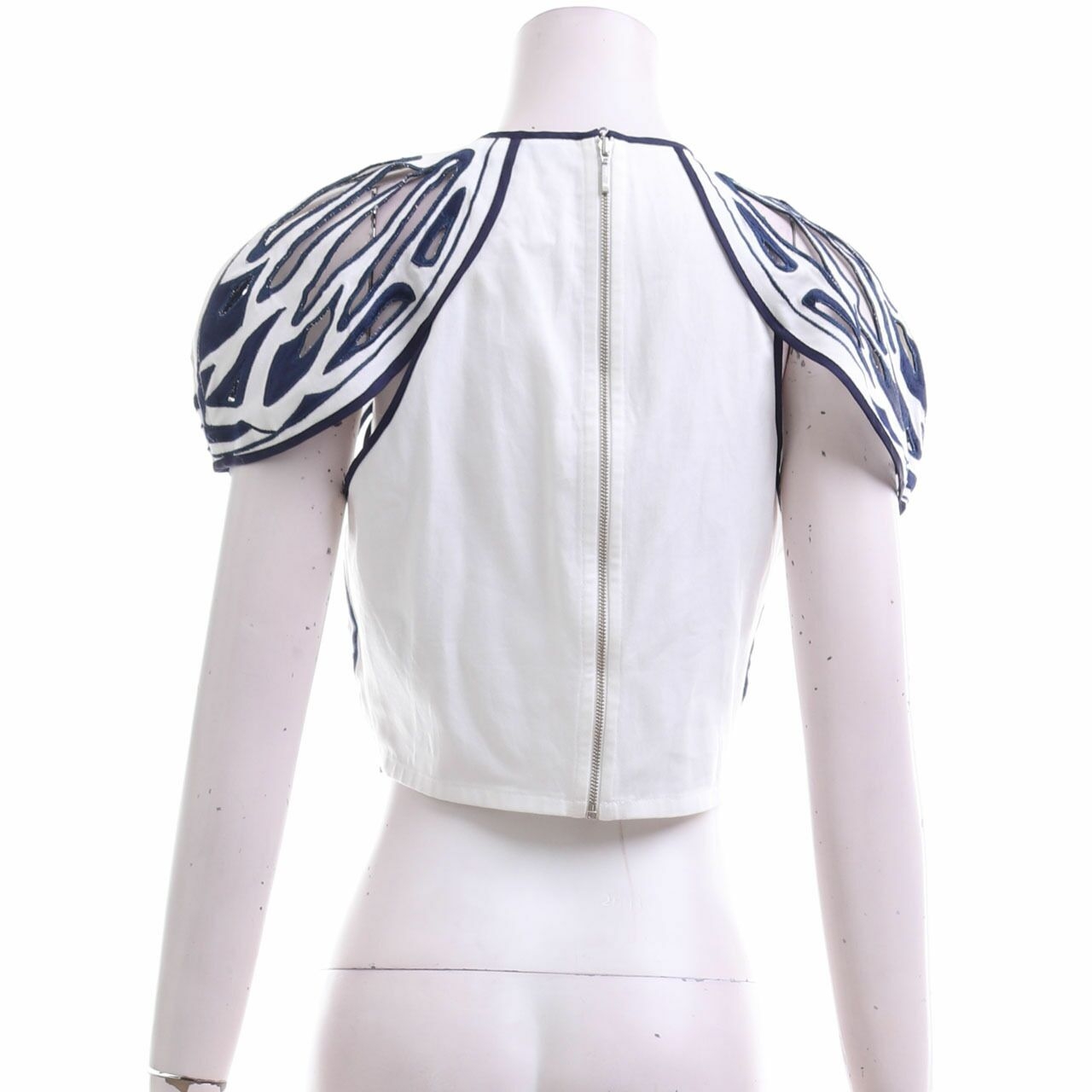 Alice McC all Off White Perforated Sleeveless