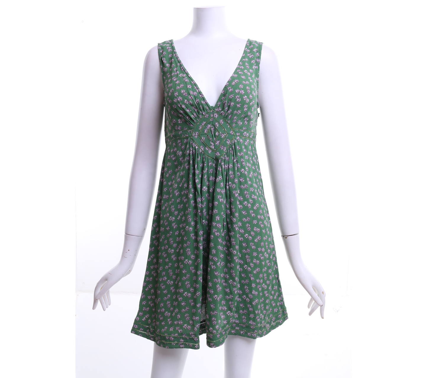 Kate Moss Topshop Green Floral Mini Dress