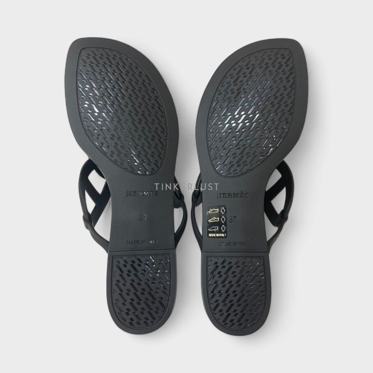 Hermes Egerie Black Sandals