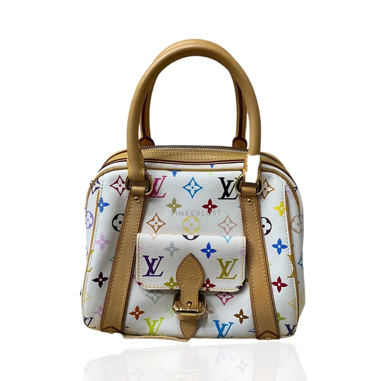 Louis Vuitton Priscilla White Multicolor Monogram 2007 GHW Handbag