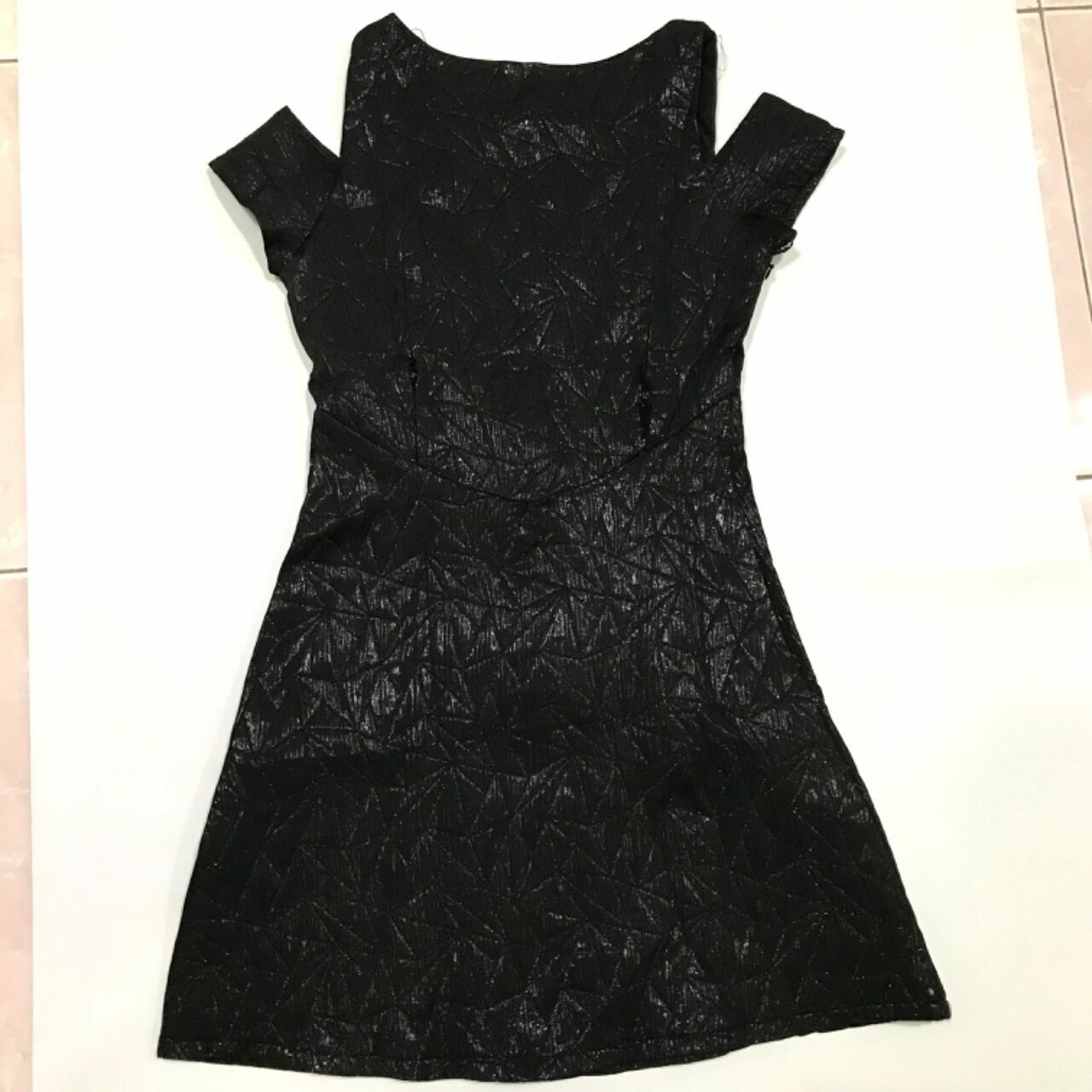 Something Borrowed Glitter Cut Out Shoulder Mini Dress