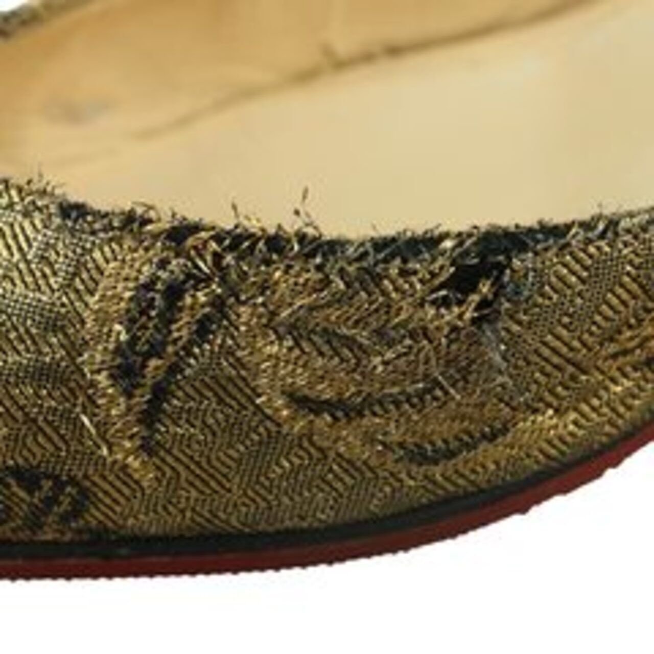 Christian Louboutin Bronze and Brown Swirl Iriza 45 Brocart Pumps Heels
