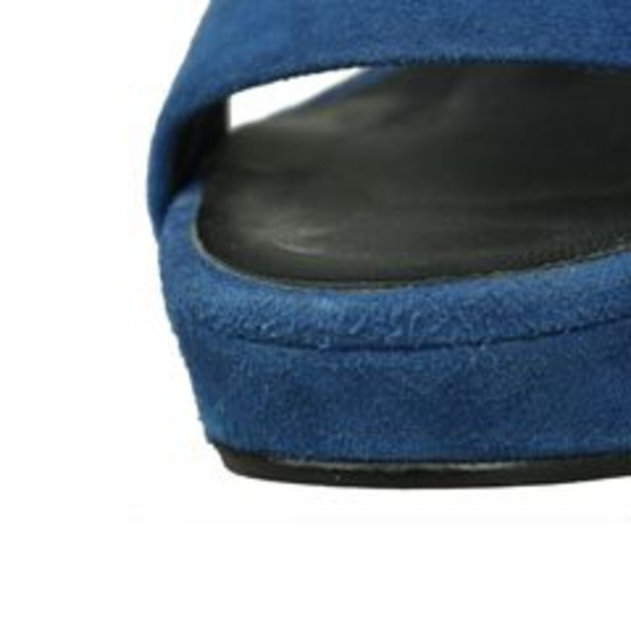 Giuseppe Zanotti Sculpted Suede Crisscross Wedge Sandal Blue Wedges