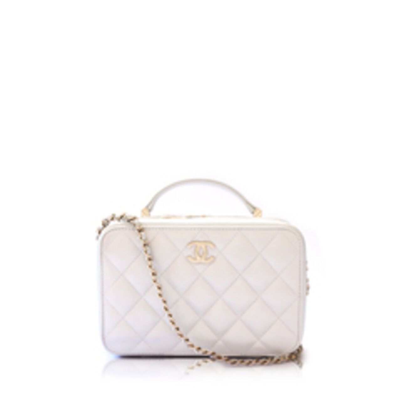 Chanel Camera Bag Top Handle in White Sling Bag