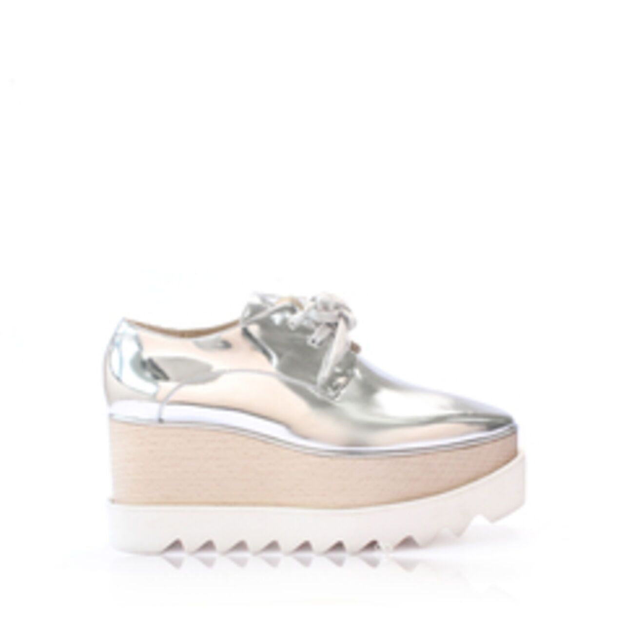 Stella McCarney Elyse Metallic Silver Platform Derby Sneakers