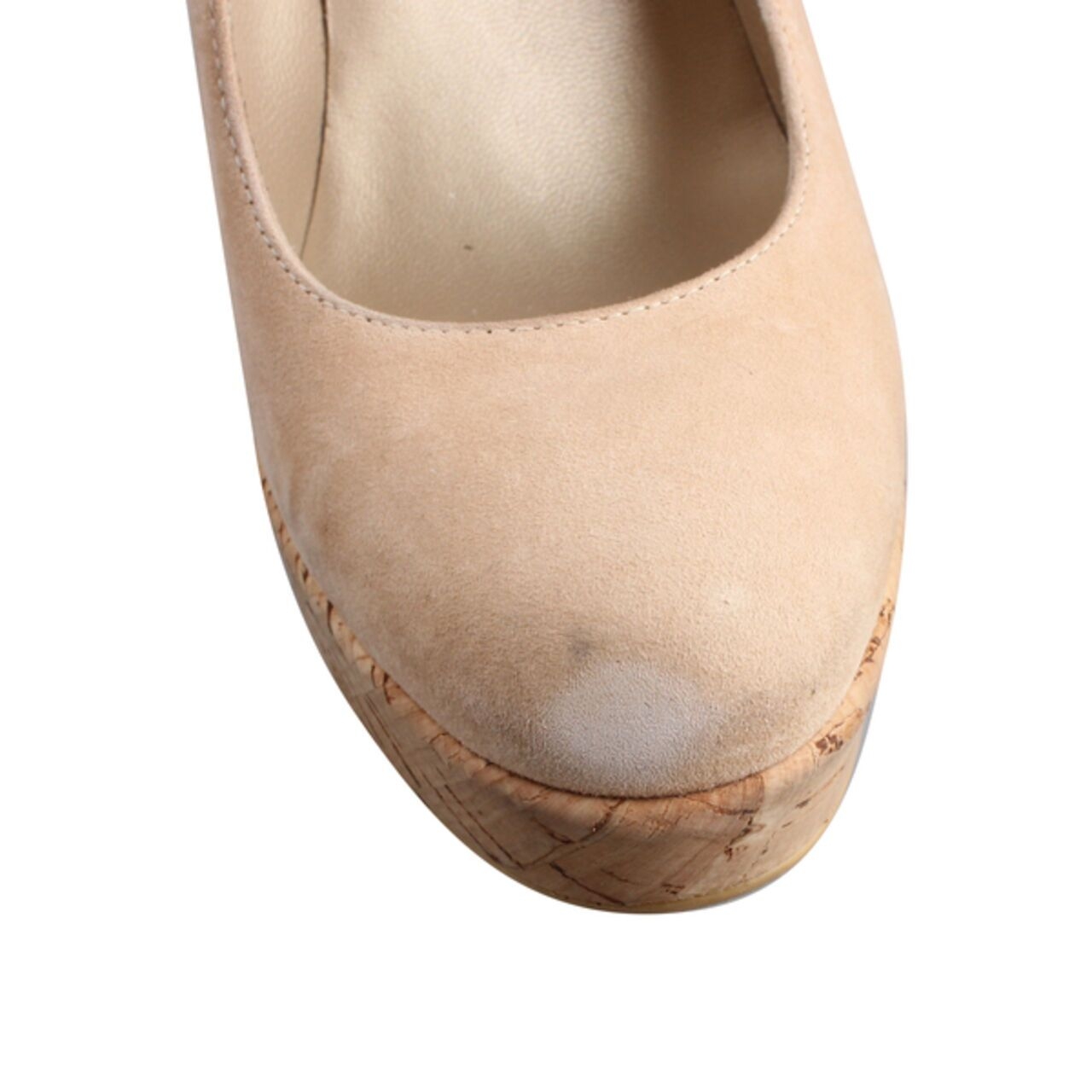 Stuart Weitzman Corkswoon Suede Wedge Bisque 125mm