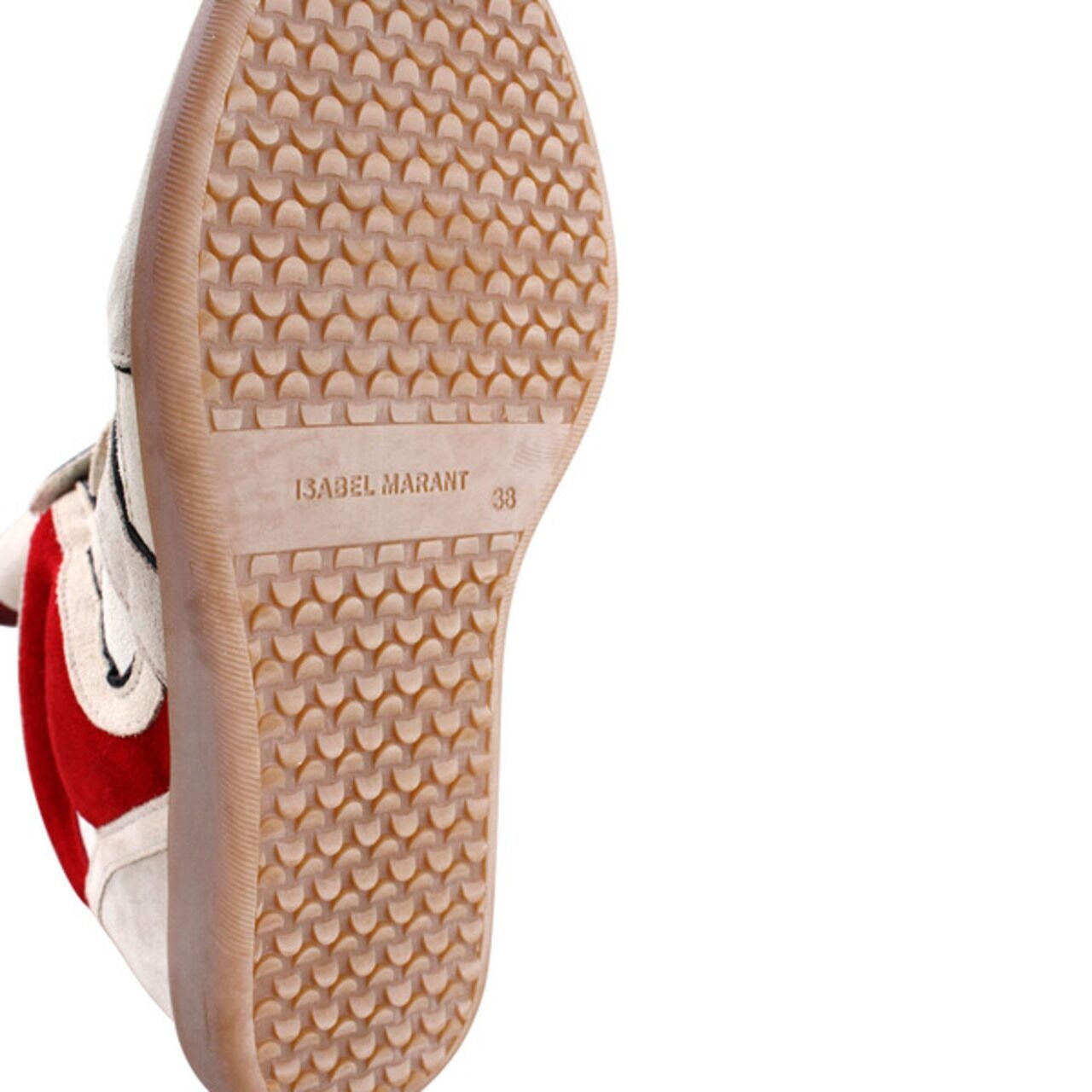 Isabel Marant Beige Suede Red Green High Top Sneakers
