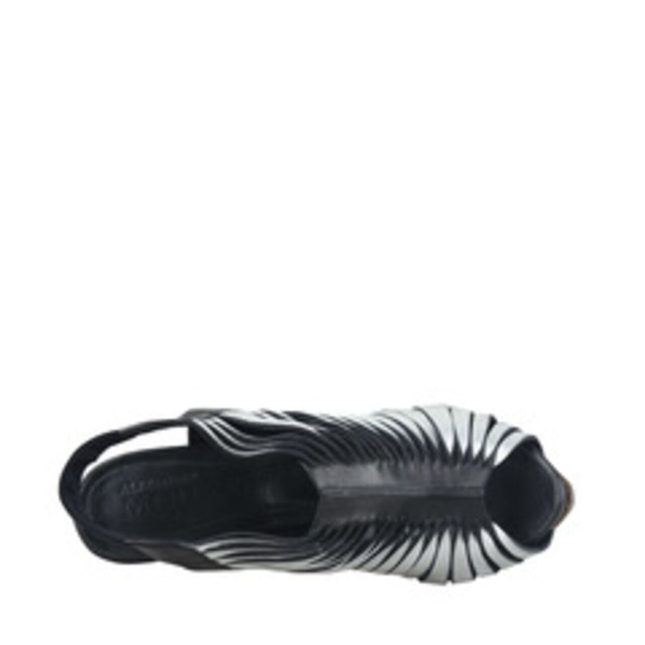 Alexander McQueen Sandals Black Leather Schutz Cutout Heels