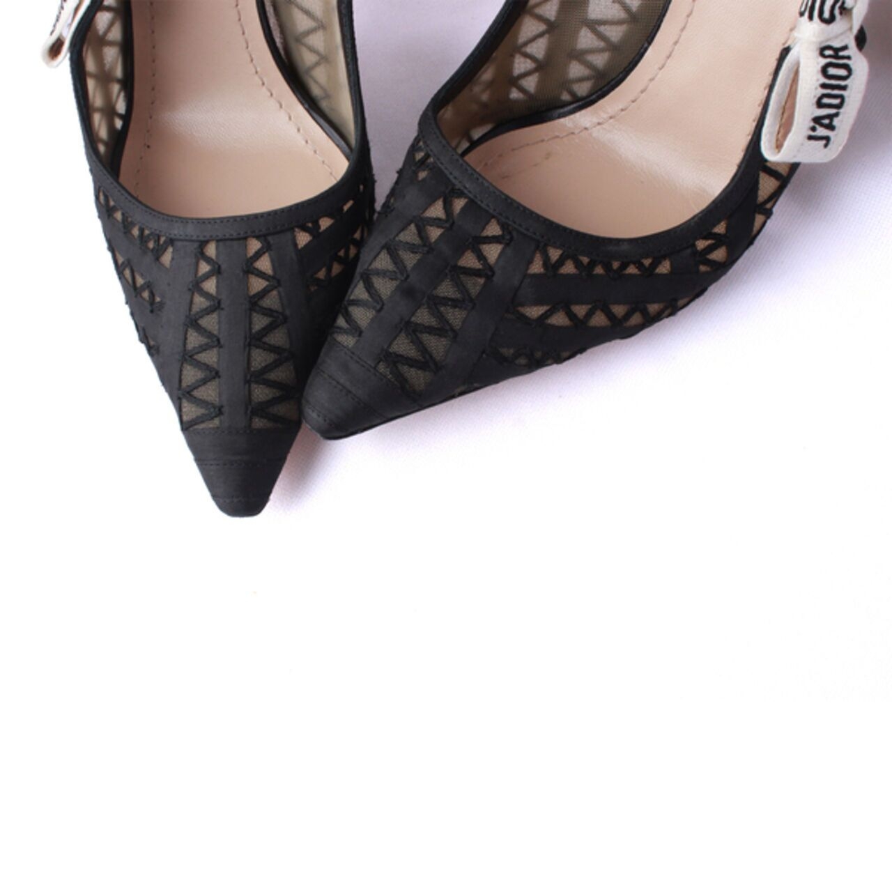 Christian Dior Black Mesh J'Adior Slingback Pumps