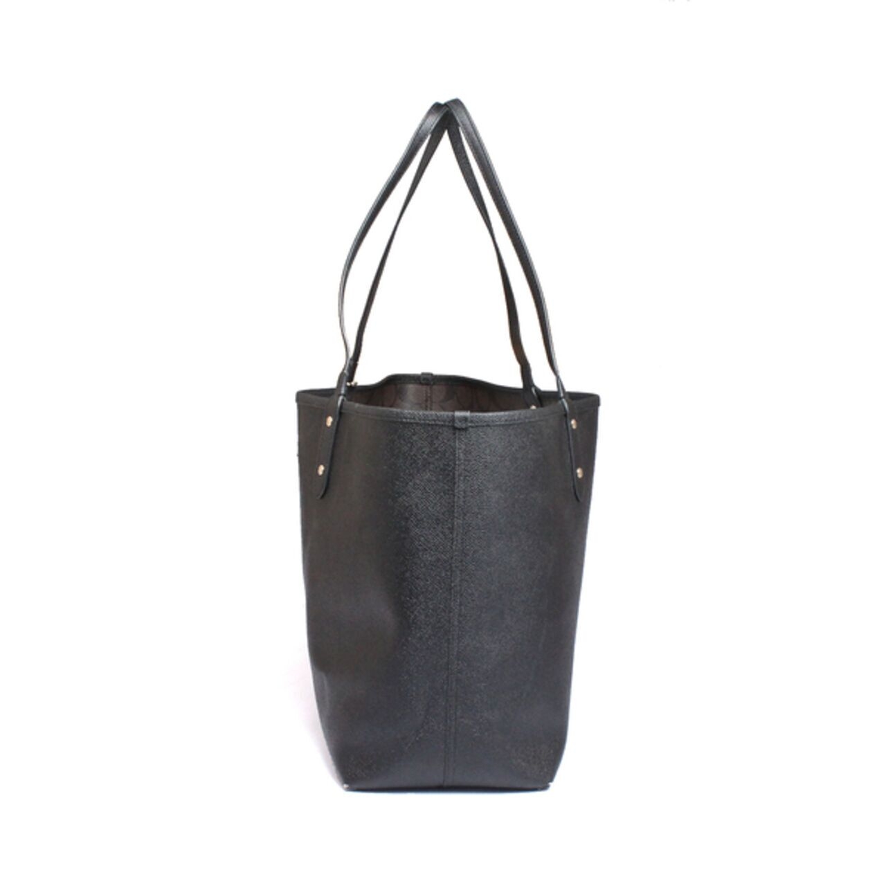 Coach Tote Bag Signature Open City Brown Black