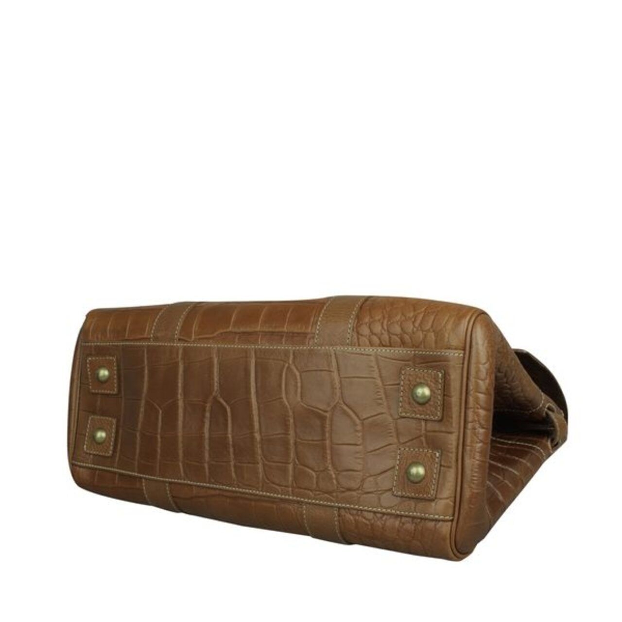 Mulberry Brown Croc Embossed Leather Bayswater Satchel