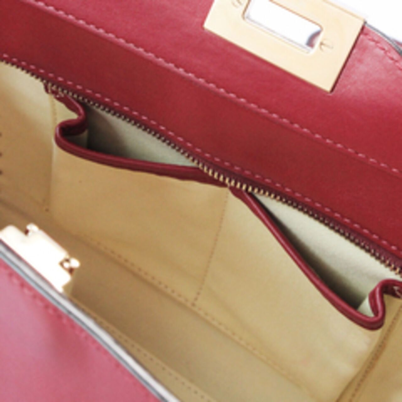 Valentino Red Leather Rockstud Small Double Handle Handbag
