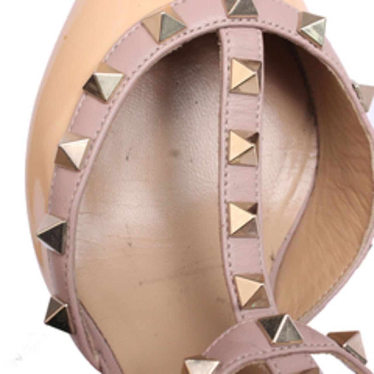 Valentino Kitten Heels Rockstud Caged Pumps Nude Heels