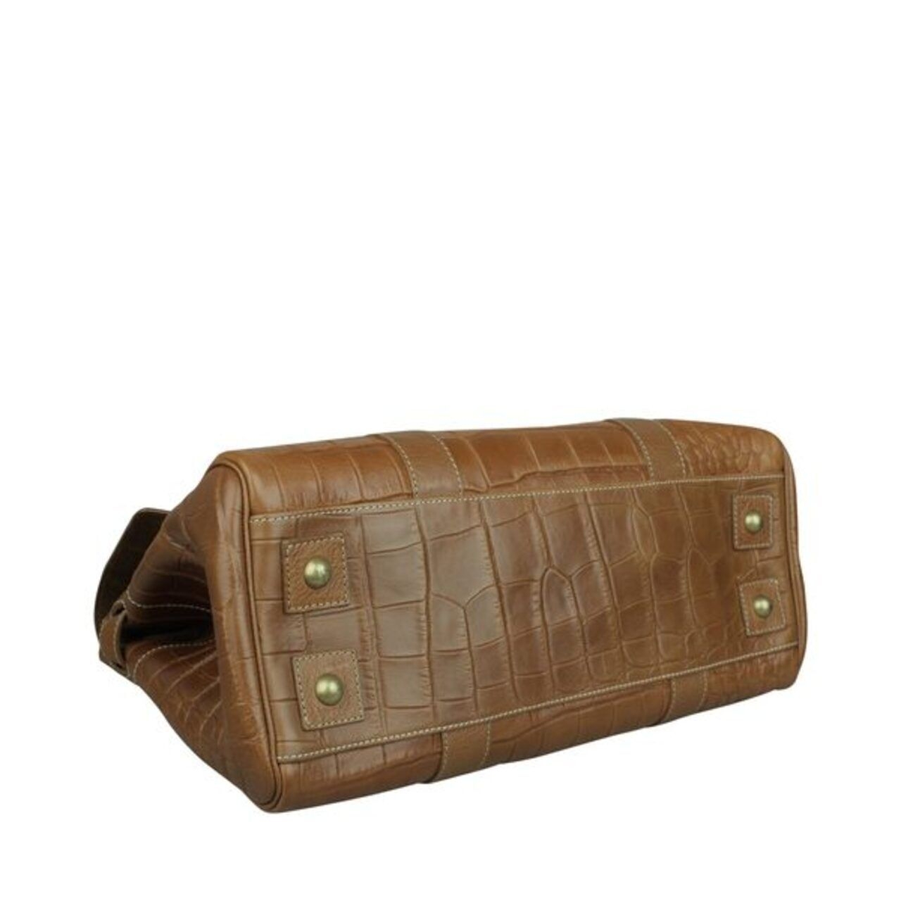 Mulberry Brown Croc Embossed Leather Bayswater Satchel