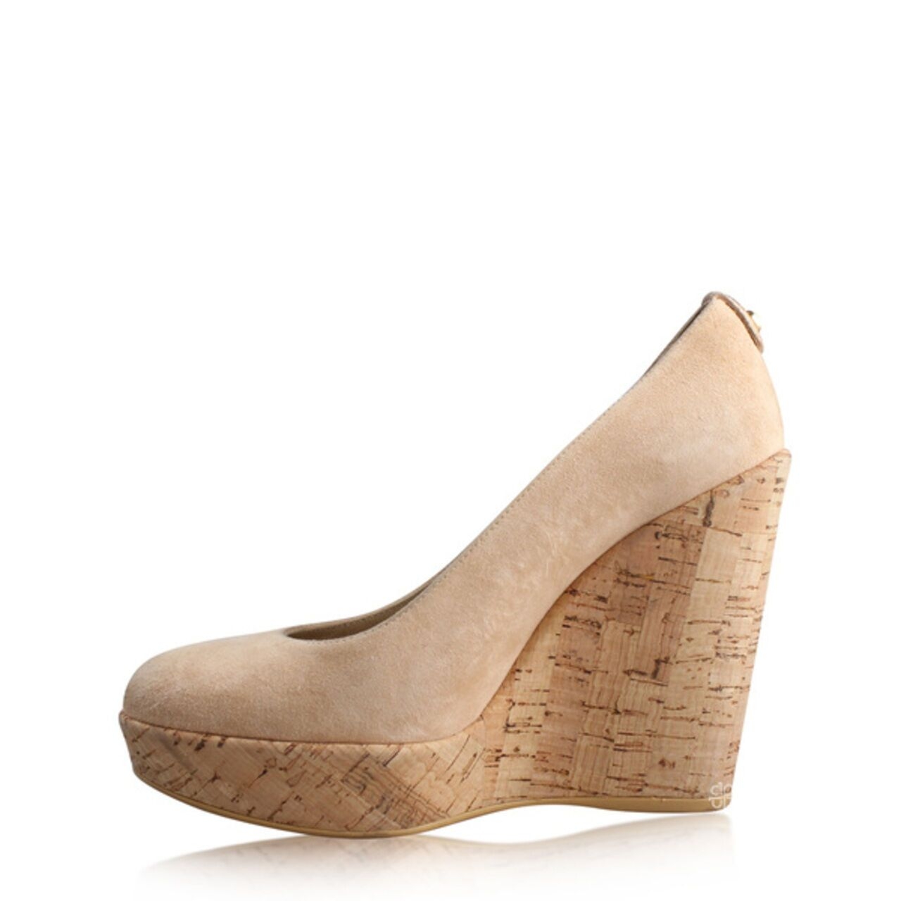 Stuart Weitzman Corkswoon Suede Wedge Bisque 125mm