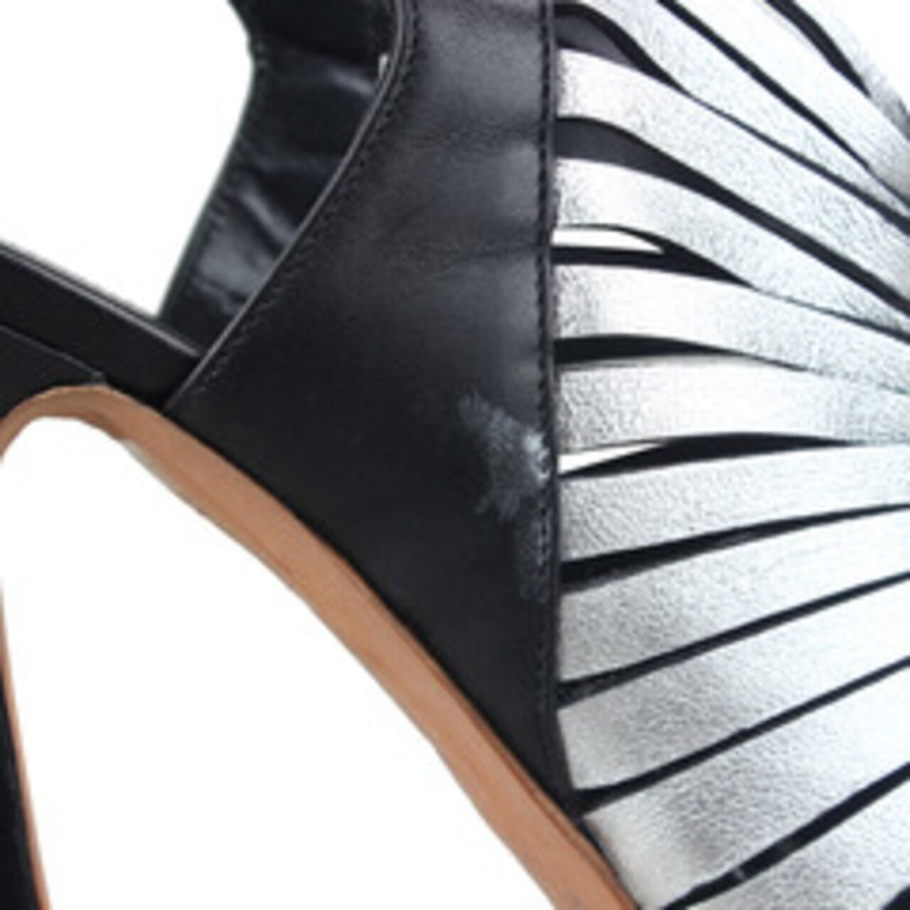 Alexander McQueen Sandals Black Leather Schutz Cutout Heels