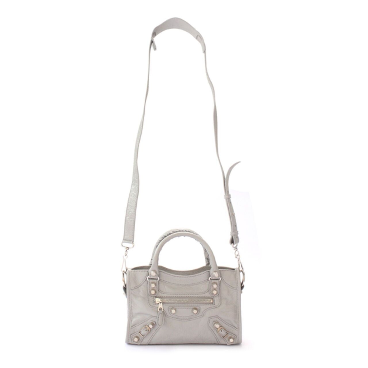 Balenciaga Mini City Bag Grey Lambskin Leather Giant 12 Silver