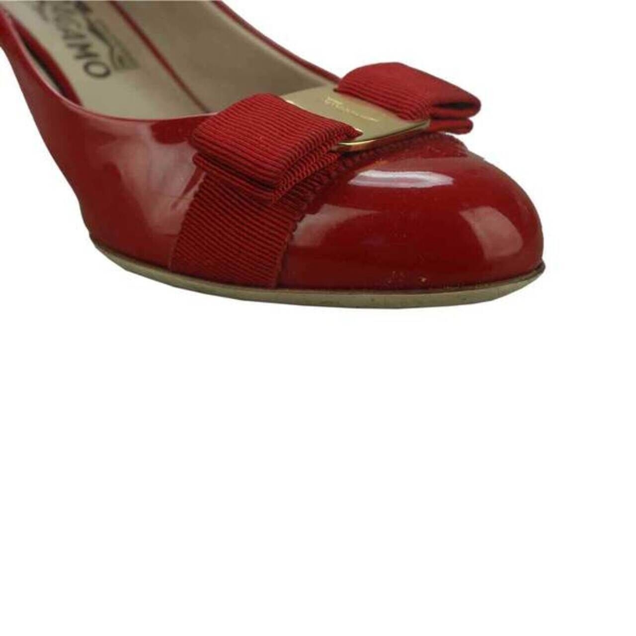 Salvatore Ferragamo Carla 70 Bow Kitten Red