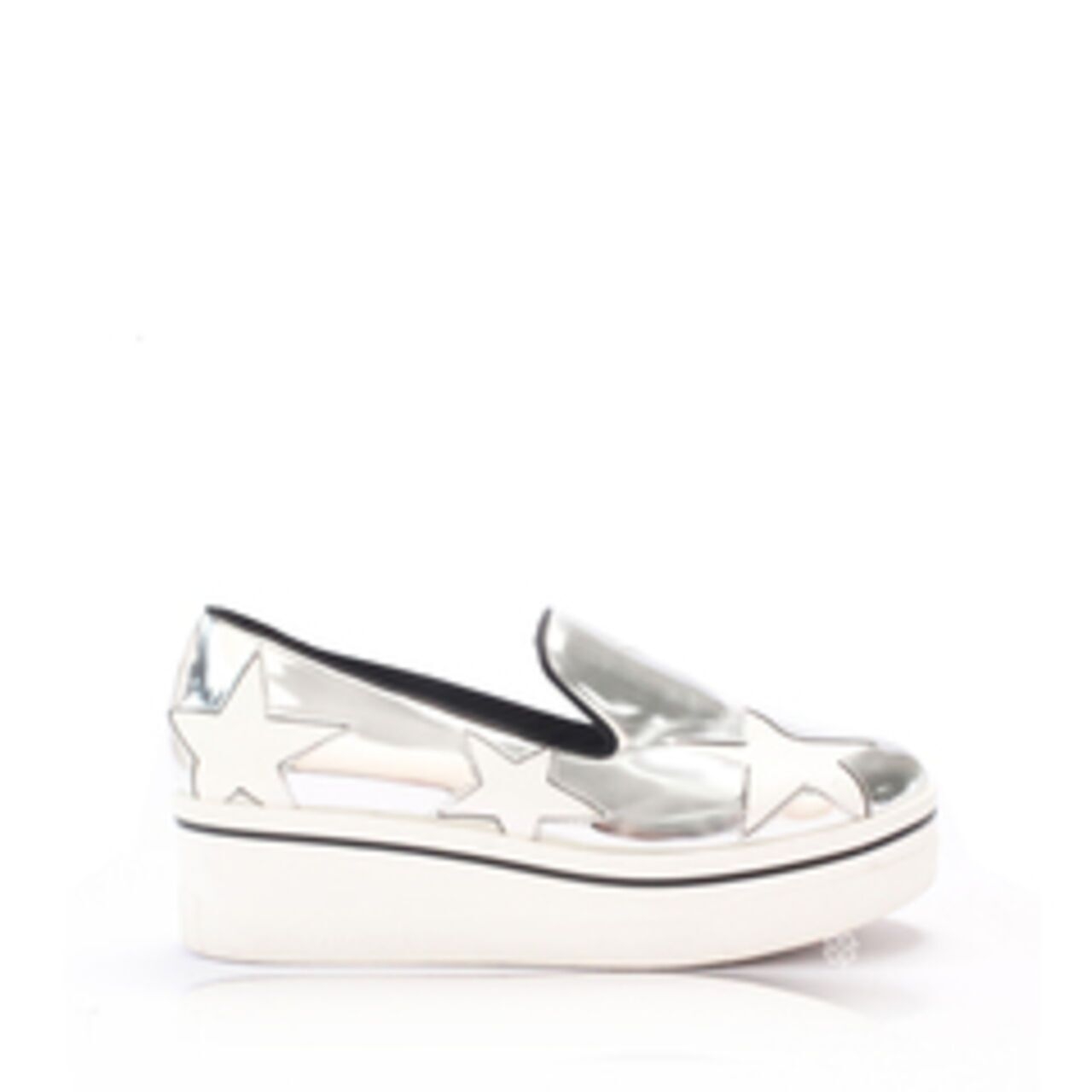 Stella McCarney Silver Star Platform Binx Sneakers In Metallic Sneakers
