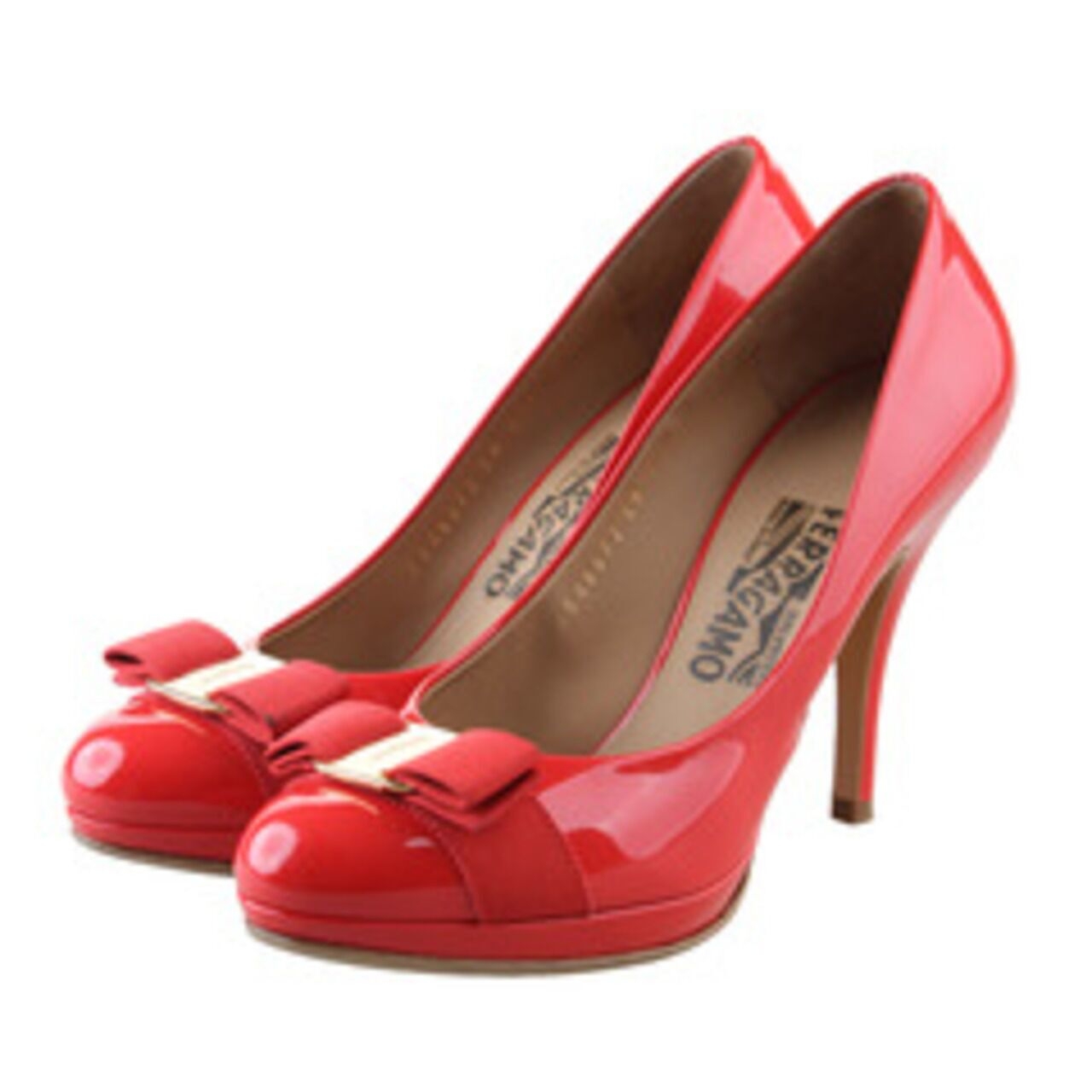 Salvatore Ferragamo Tina Patent Pump Red Heels