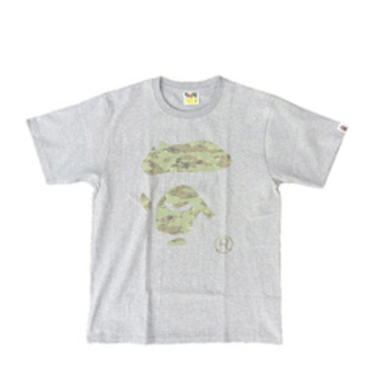 A Bathing Ape Tiger Camo ape Face Tee in Grey T-shirt