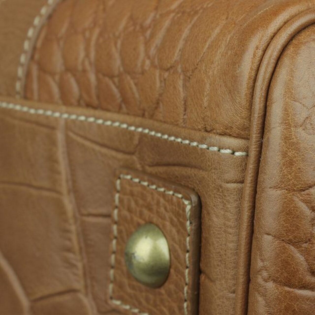 Mulberry Brown Croc Embossed Leather Bayswater Satchel