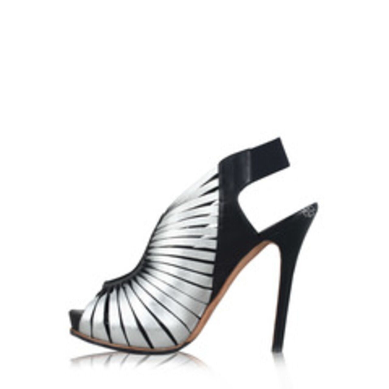 Alexander McQueen Sandals Black Leather Schutz Cutout Heels