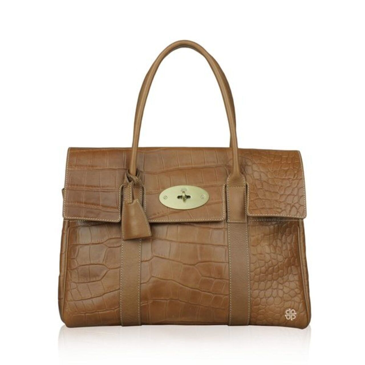 Mulberry Brown Croc Embossed Leather Bayswater Satchel
