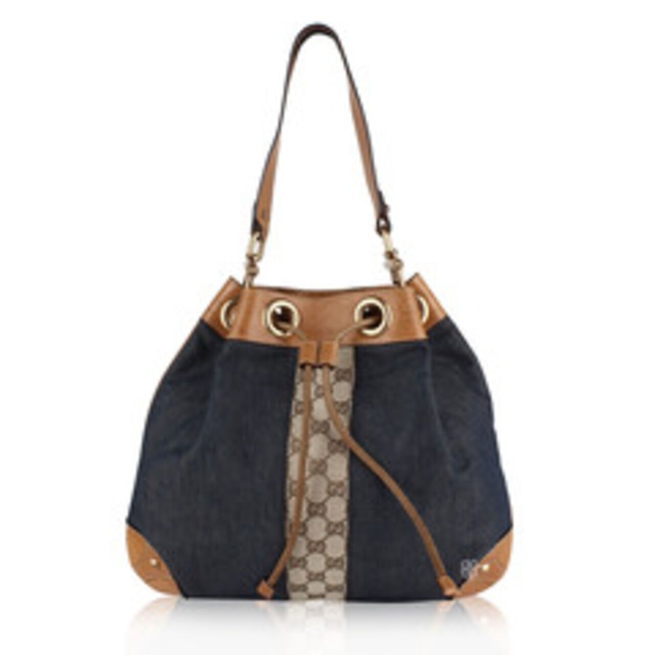 Gucci Denim Studded Vintage Evening Ghw Shoulder Bag