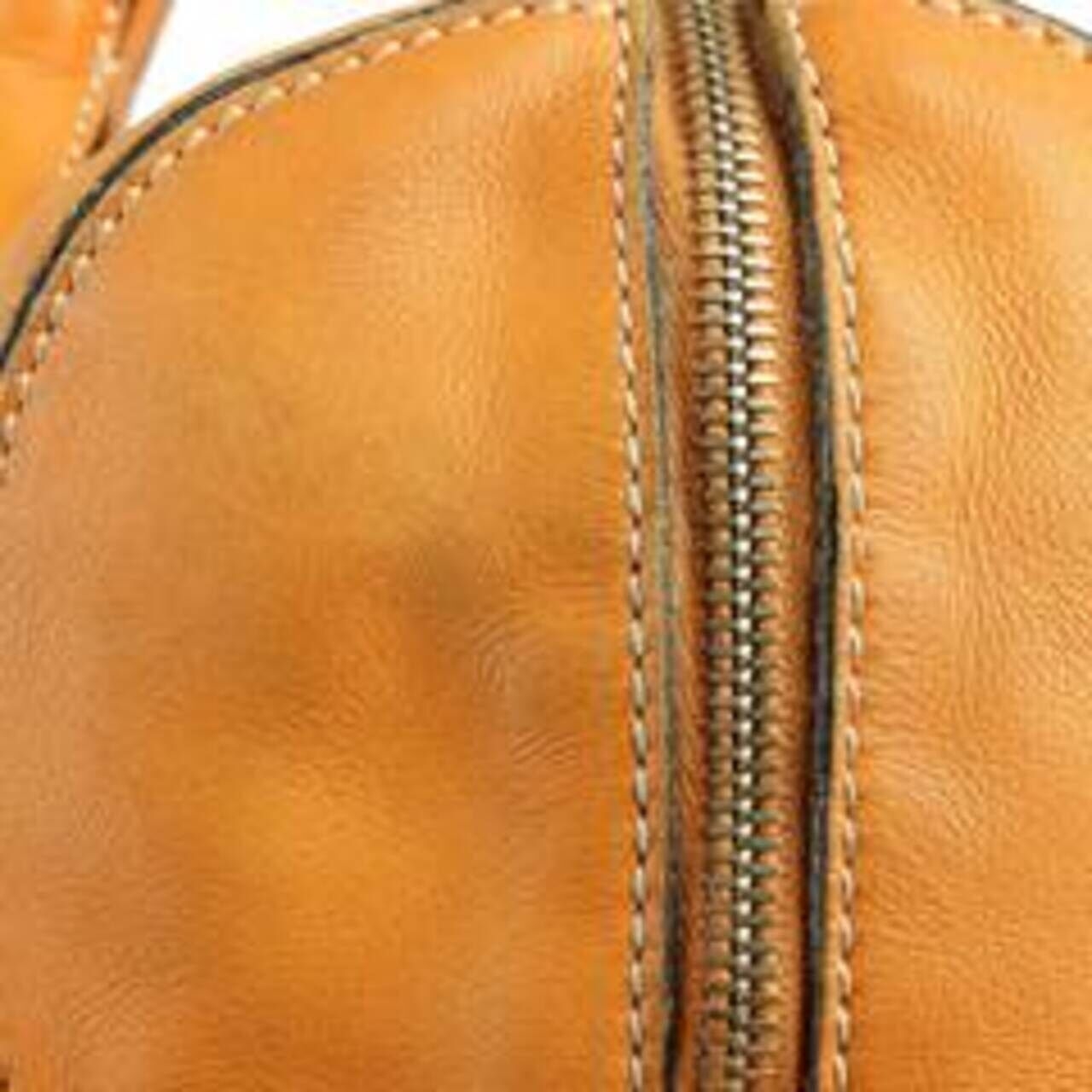Tod D-Bag Orange Leather Satchel
