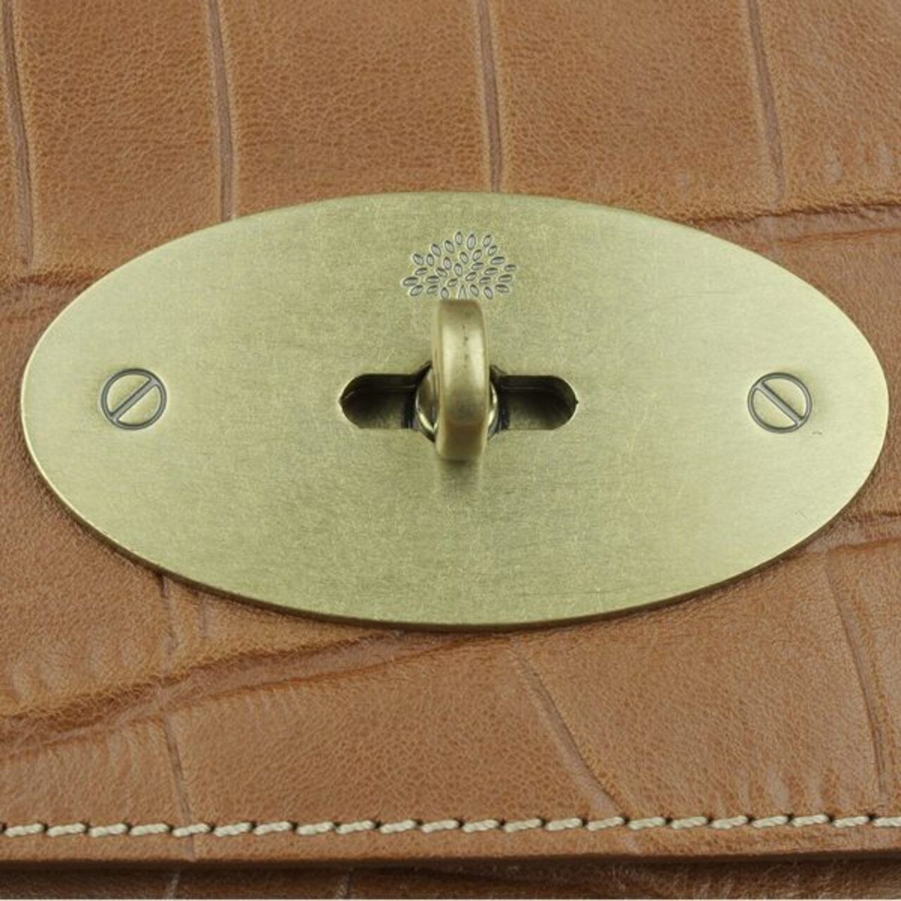 Mulberry Brown Croc Embossed Leather Bayswater Satchel