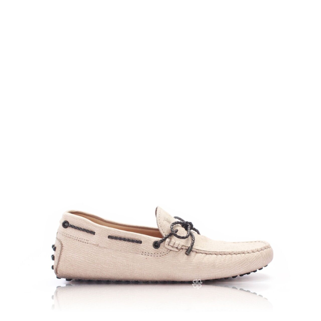 TOD'S Men City Gommino Driving Shoes Cream Leather Loafers