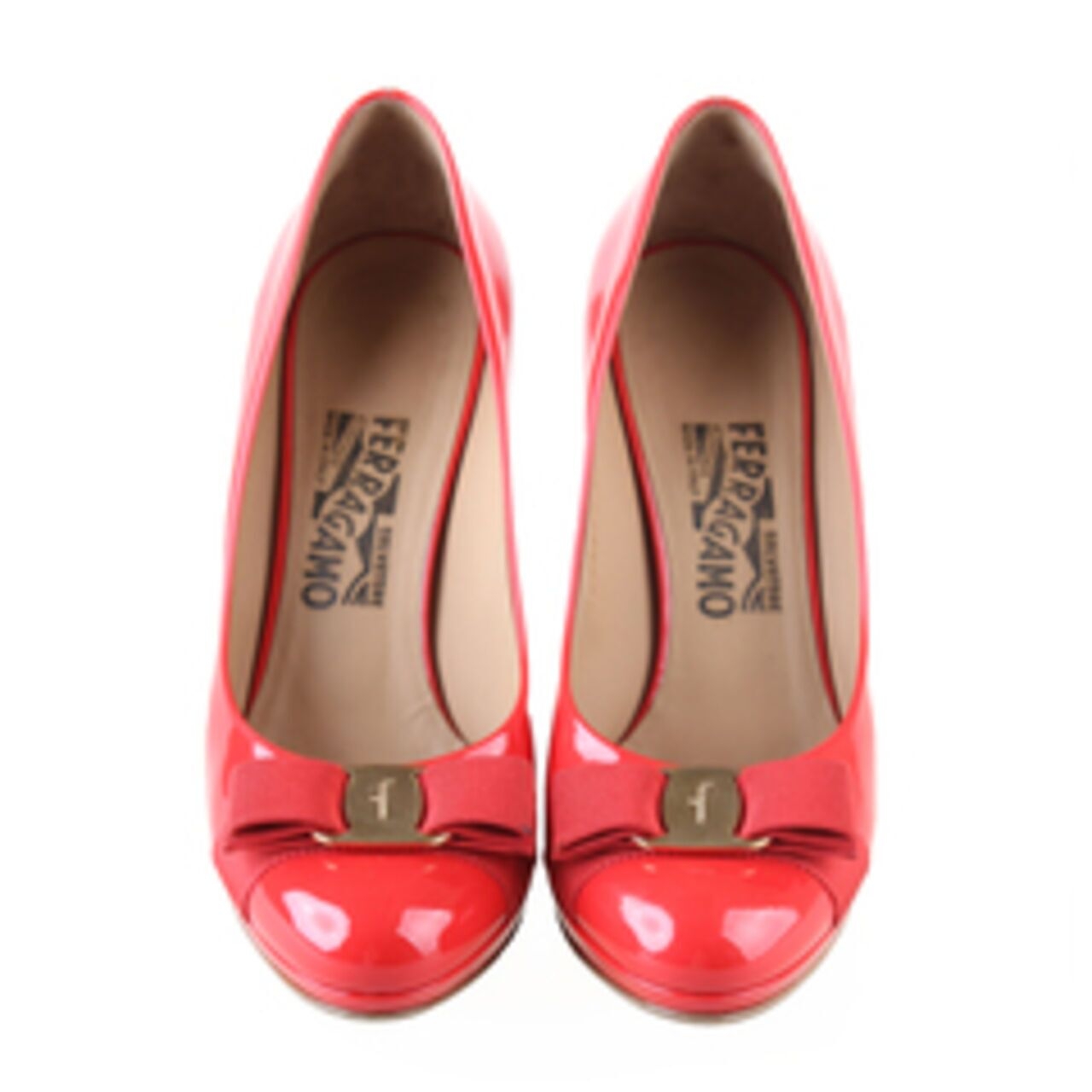 Salvatore Ferragamo Tina Patent Pump Red Heels