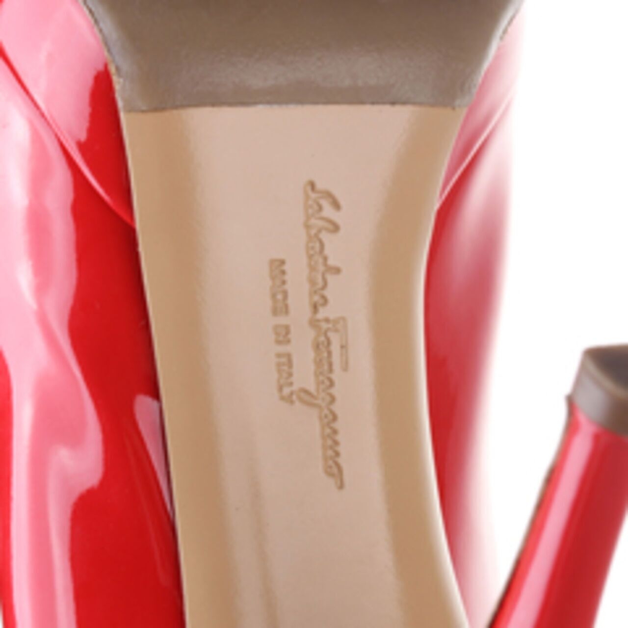 Salvatore Ferragamo Tina Patent Pump Red Heels