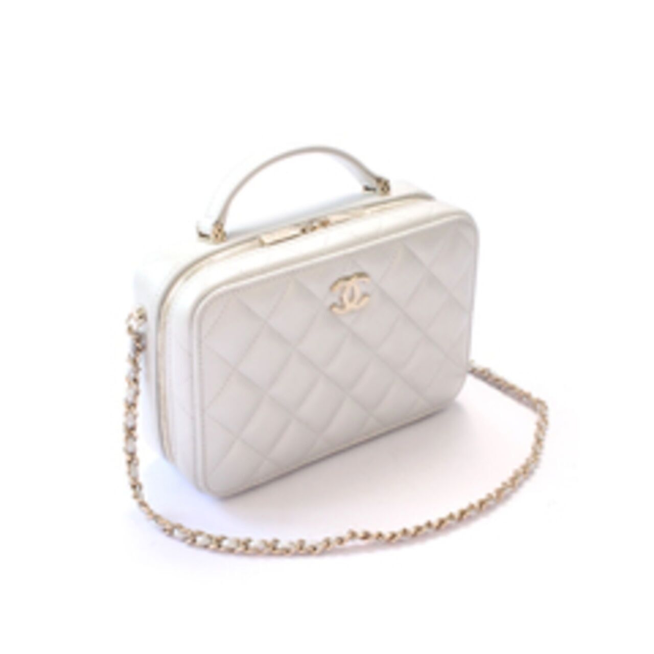 Chanel Camera Bag Top Handle in White Sling Bag