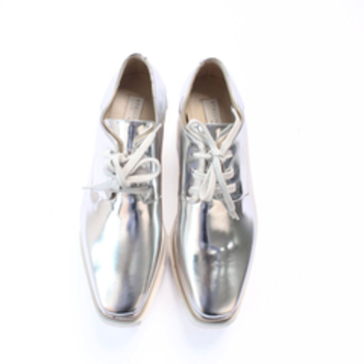 Stella McCarney Elyse Metallic Silver Platform Derby Sneakers