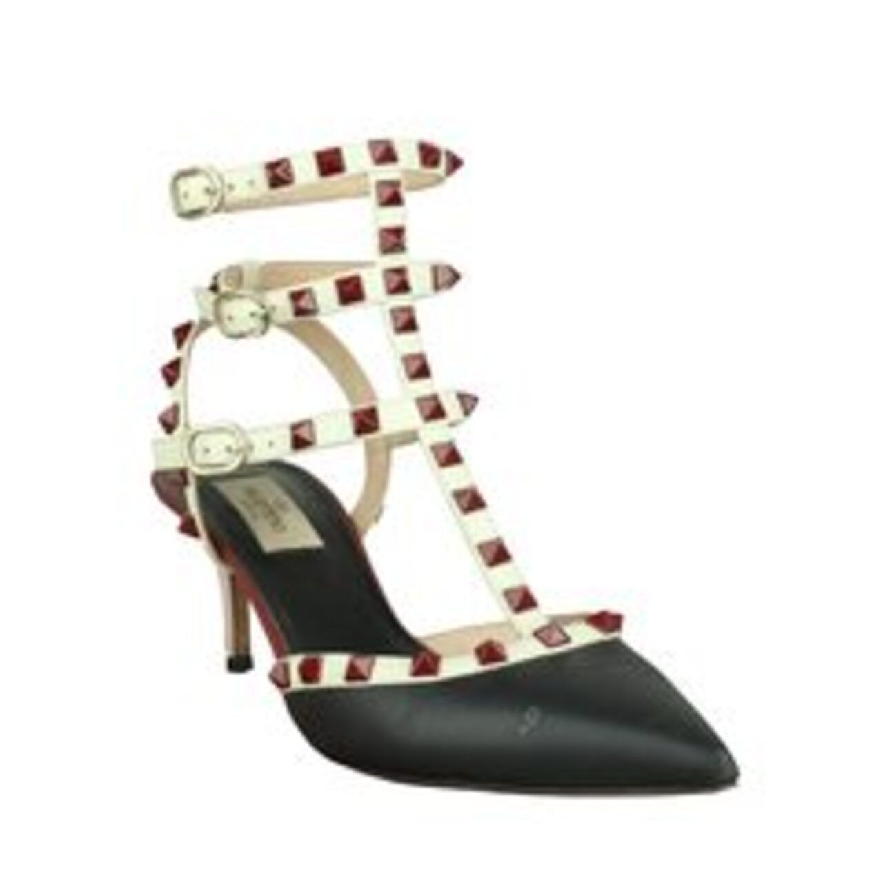 Valentino Garavani Rockstud Calfskin Ankle Strap Pump 65 MM Heels