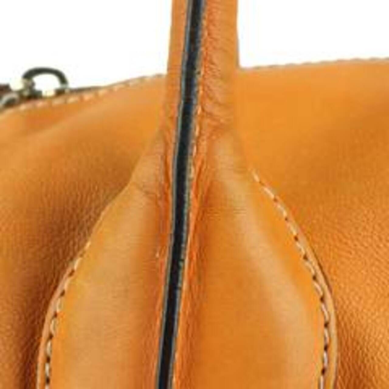 Tod D-Bag Orange Leather Satchel