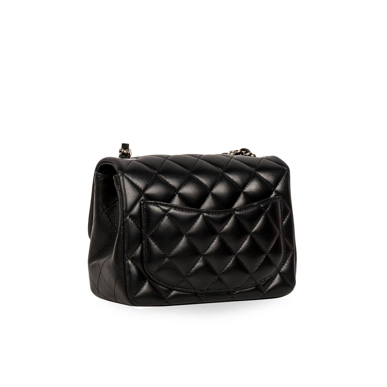Chanel Mini Square Black Lamb GHW