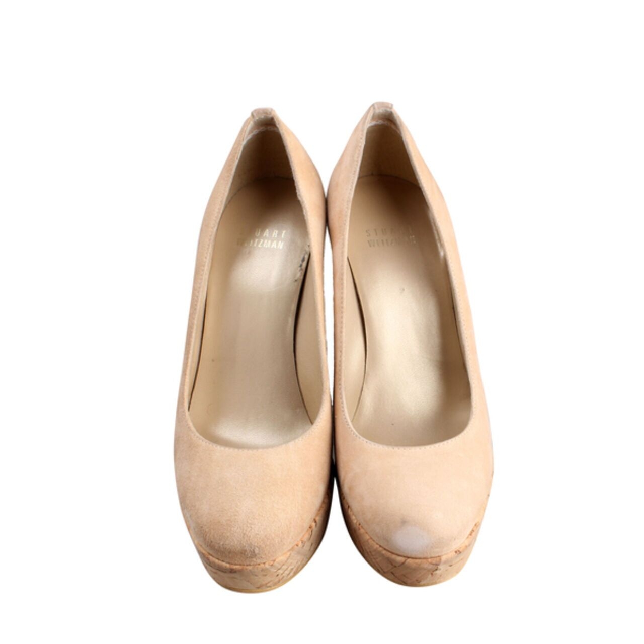 Stuart Weitzman Corkswoon Suede Wedge Bisque 125mm
