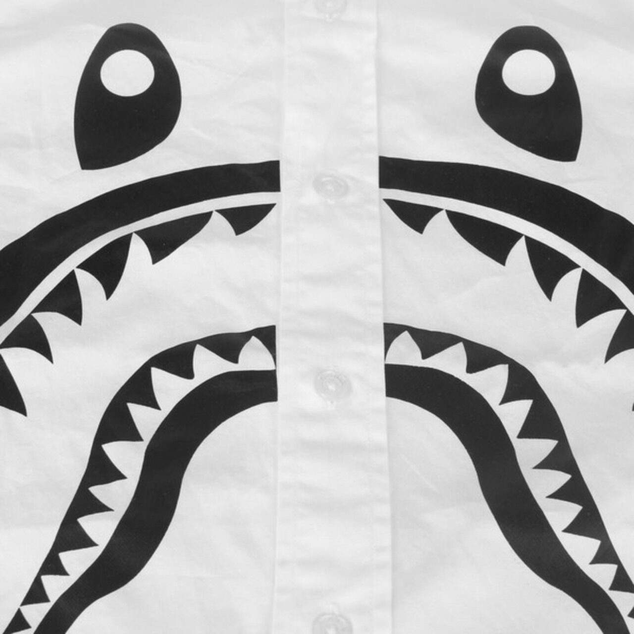 A Bathing Ape Shark Logo Shirt in White