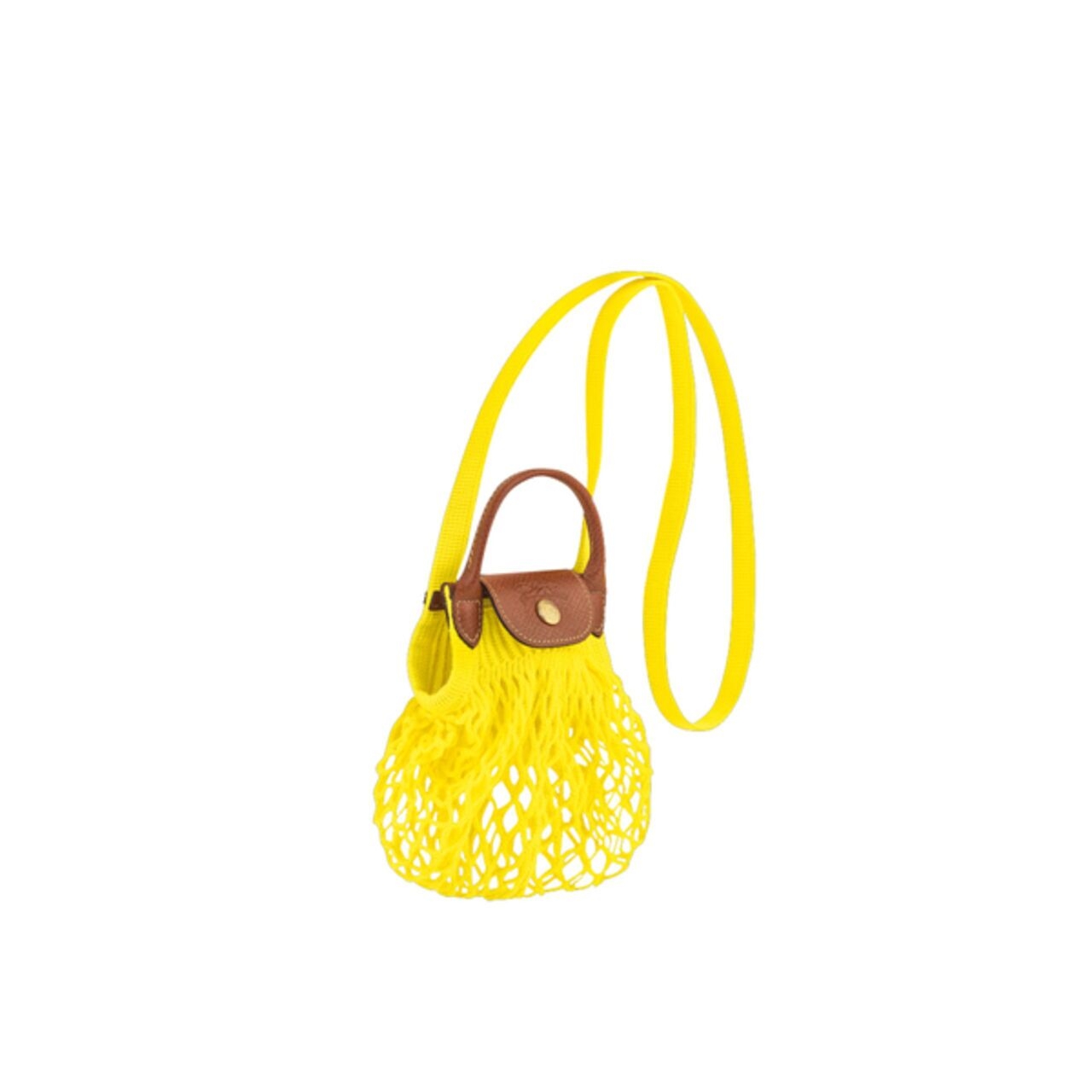 Longchamp Le Pliage Filet Top Handle Bag Size XS In Yellow