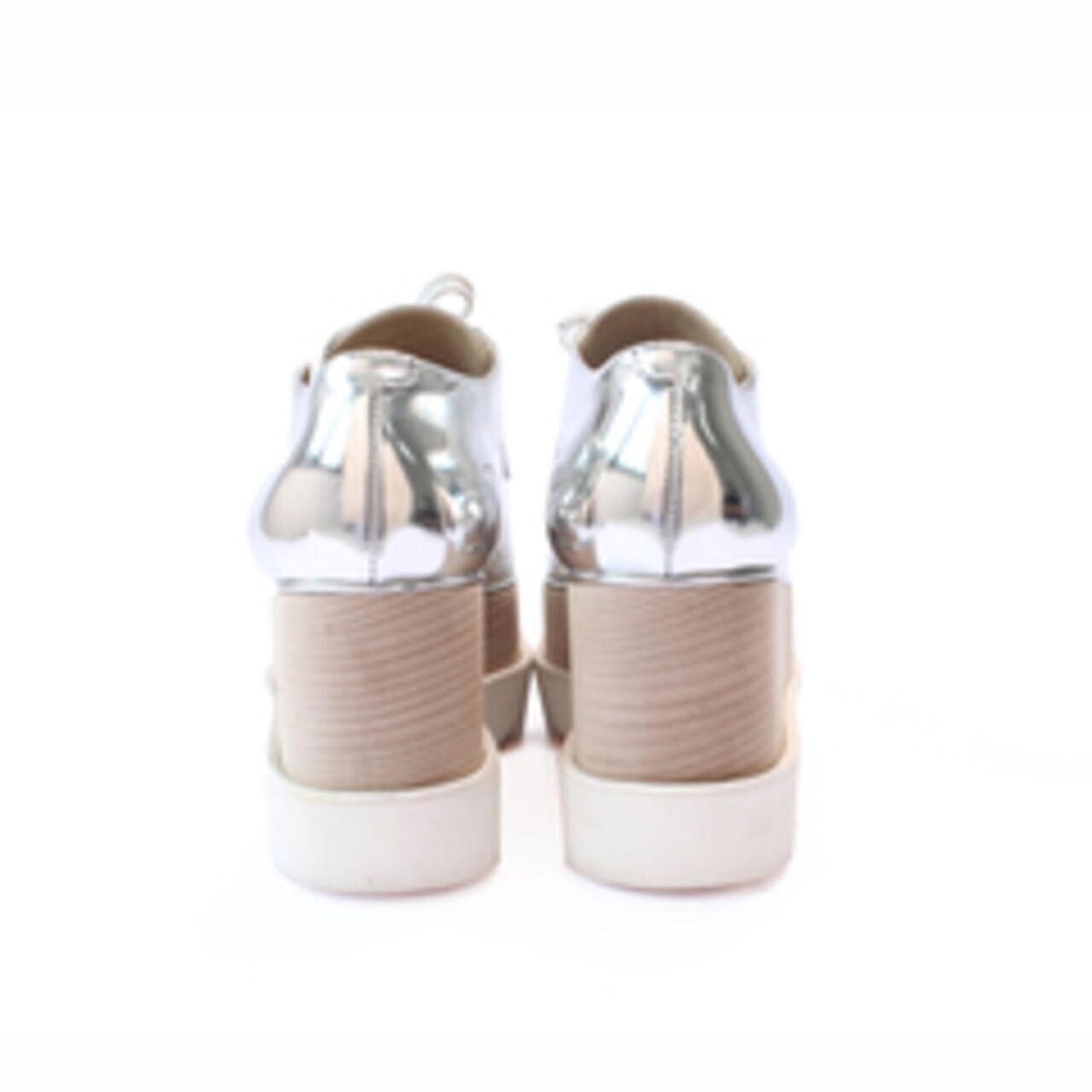 Stella McCarney Elyse Metallic Silver Platform Derby Sneakers